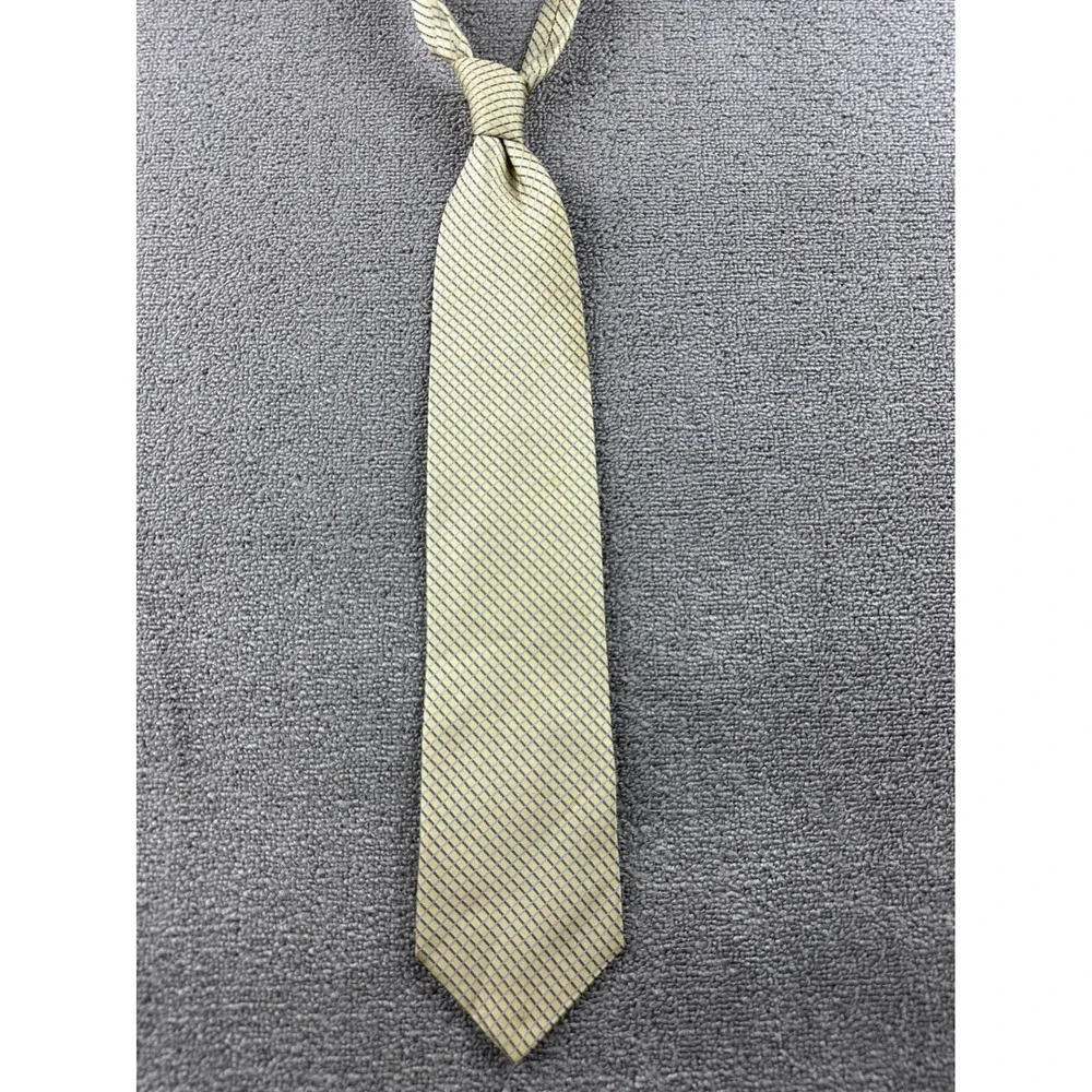 Valerio Garati Men Necktie Yellow Blue 100% Pure Silk Handmade Korea Made Luxury